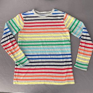 Size 10 Primary rainbow & grey long sleeve t-shirt